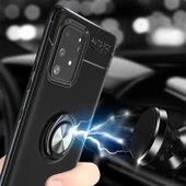 Samsung Galaxy A91 (S10 Lite) - Kılıf Yüzüklü Karbon Ravel Silikon Kapak - 6