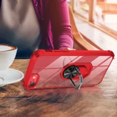 Apple iPhone 7 - Kılıf Yüzüklü Arkası Şeffaf Koruyucu Mola Kapak - 4
