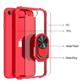 Apple iPhone 7 - Kılıf Yüzüklü Arkası Şeffaf Koruyucu Mola Kapak - 6