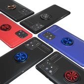 Samsung Galaxy A91 (S10 Lite) - Kılıf Yüzüklü Karbon Ravel Silikon Kapak - 3