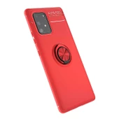 Samsung Galaxy A91 (S10 Lite) - Kılıf Yüzüklü Karbon Ravel Silikon Kapak - 1