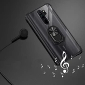Xiaomi Redmi Note 8 Pro - Kılıf Yüzüklü Arkası Şeffaf Koruyucu Mola Kapak - 8