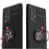 Samsung Galaxy A91 (S10 Lite) - Kılıf Yüzüklü Karbon Ravel Silikon Kapak - 5