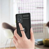 Samsung Galaxy A91 (S10 Lite) - Kılıf Yüzüklü Karbon Ravel Silikon Kapak - 4
