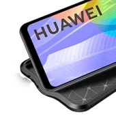 Huawei P40 Lite E - Kılıf Auto Focus Karbon Niss Silikon Kapak - 8