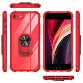 Apple iPhone 7 - Kılıf Yüzüklü Arkası Şeffaf Koruyucu Mola Kapak - 2