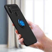Samsung Galaxy A21 - Kılıf Yüzüklü Karbon Ravel Silikon Kapak - 2