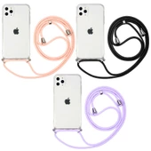 Apple iPhone 11 Pro - Kılıf Şeffaf İp Askılı Koruyucu X-rop Kapak - 2