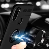 Samsung Galaxy A21 - Kılıf Yüzüklü Karbon Ravel Silikon Kapak - 3