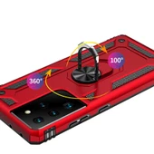 Samsung Galaxy S21 Ultra - Kılıf Yüzüklü Zırh Tank Vega Kapak - 7