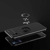 Vivo V21 - Kılıf Yüzüklü Karbon Ravel Silikon Kapak - 6