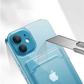 Apple iPhone 11 - Kılıf Kartvizit Bölmeli Şeffaf Sert Ensa Kapak - 3