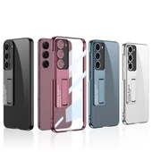 Samsung Galaxy S23 Plus - Kılıf Kamera Korumalı Şeffaf Tasarımlı Lego Standlı Kapak - 7