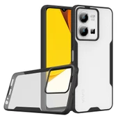 Vivo Y35 - Kılıf Kenarı Renkli Arkası Şeffaf Parfe Kapak - 1