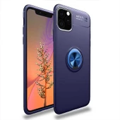 Apple iPhone 11 Pro Max - Kılıf Yüzüklü Karbon Ravel Silikon Kapak - 1