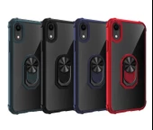 Apple iPhone XR 6.1 - Kılıf Yüzüklü Arkası Şeffaf Koruyucu Mola Kapak thumbnail 4