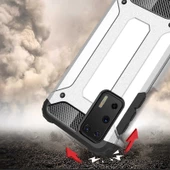 Huawei P40 - Kılıf Çift Katman Zırh Tank Crash Military Kapak thumbnail 8