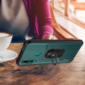 Huawei Y9 Prime 2019 - Kılıf Yüzüklü Arkası Şeffaf Koruyucu Mola Kapak thumbnail 5