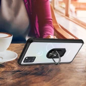 Samsung Galaxy A21S - Kılıf Yüzüklü Arkası Şeffaf Koruyucu Mola Kapak thumbnail 7