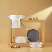 Schafer Moonlight Seramik Tencere Seti-7 Parça-Krem - 1