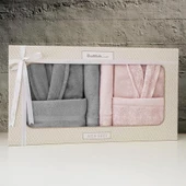 Özdilek Bornoz Seti Branch Gri-Pudra Aile Seti - 1