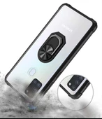 Samsung Galaxy A21S - Kılıf Yüzüklü Arkası Şeffaf Koruyucu Mola Kapak thumbnail 5