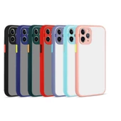 Apple iPhone 12 Pro Max - Kılıf Arkası Buzlu Renkli Düğmeli Hux Kapak thumbnail 7