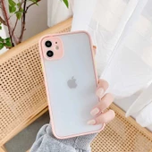 Apple iPhone 12 Pro Max - Kılıf Arkası Buzlu Renkli Düğmeli Hux Kapak thumbnail 2