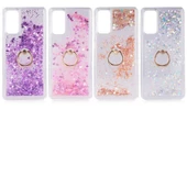 Samsung Galaxy S20FE - Kılıf Yüzüklü Simli Sıvılı Milce Kapak thumbnail 2