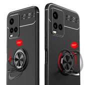 Vivo Y33S - Kılıf Yüzüklü Karbon Ravel Silikon Kapak thumbnail 2