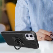 Apple iPhone 11 - Kılıf Yüzüklü Karbon Fiber Tasarımlı Timo Kapak thumbnail 7