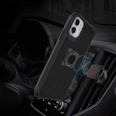 Apple iPhone 11 - Kılıf Yüzüklü Karbon Fiber Tasarımlı Timo Kapak thumbnail 6