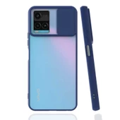 Vivo Y32 - Kılıf Slayt Sürgülü Arkası Buzlu Lensi Kapak - 1