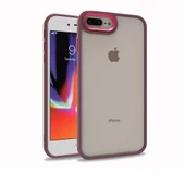 Apple iPhone 8 Plus - Kılıf Arkası Şeffaf Kamera Çevresi Parlak Zıt Renkli Flora Kapak - 1