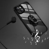 Apple iPhone 14 Plus - Kılıf Yüzüklü Arkası Şeffaf Koruyucu Mola Kapak - 6