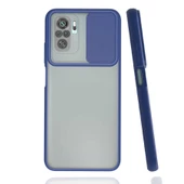 Xiaomi Poco M5S - Kılıf Slayt Sürgülü Arkası Buzlu Lensi Kapak thumbnail 1