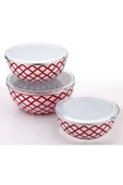 Bonera Olbia 6 Parça Kapaklı Emaye Saklama Kabı ( 16-18-20cm) - 1