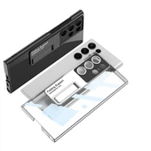 Samsung Galaxy S23 Ultra - Kılıf Kamera Korumalı Şeffaf Tasarımlı Lego Standlı Kapak - 6