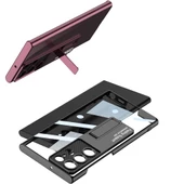 Samsung Galaxy S23 Ultra - Kılıf Kamera Korumalı Şeffaf Tasarımlı Lego Standlı Kapak - 5