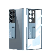 Samsung Galaxy S23 Ultra - Kılıf Kamera Korumalı Şeffaf Tasarımlı Lego Standlı Kapak - 3