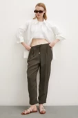 Beli Lastikli Boru Paça Pantolon Haki thumbnail 2