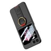Samsung Galaxy Z Flip 6 - Kılıf Kamera Korumalı Yüzüklü Karbon Tasarımlı Flip Ring Kıpta Kapak - 2