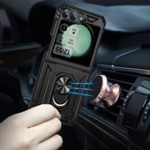 Samsung Galaxy Z Flip 6 - Kılıf Yüzüklü Zırh Tank Vega Kapak thumbnail 8