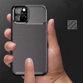 Apple iPhone 11 Pro Max - Kılıf Auto Focus Karbon Negro Silikon Kapak - 4