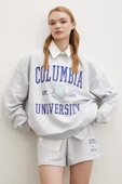 Bisiklet Yaka Üç İplik Sweatshirts Gri - 3