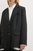 Cep Kapaklı Kesik Detaylı Blazer Ceket Siyah - 5
