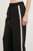 Beli Lastikli Şeritli Pantolon Siyah - 5