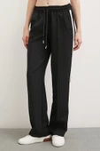 Beli Lastikli Şeritli Pantolon Siyah - 4