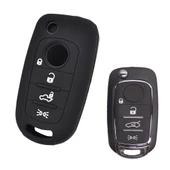 Fiat Egea Cronos 500X Toro Dodge Neon Uyumlu Silikon Oto Anahtar Kumanda Kabı Kılıf Siyah - 1