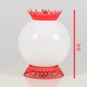 Taçlı Küre Abajur Pembe - 2